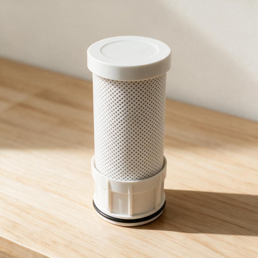 A single NERŌ replacement cartridge standing on a pale timber benchtop