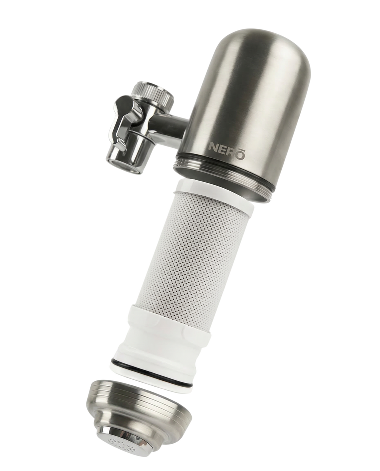 NERŌ Kitchen Filter, showing the activated carbon cartridge inside