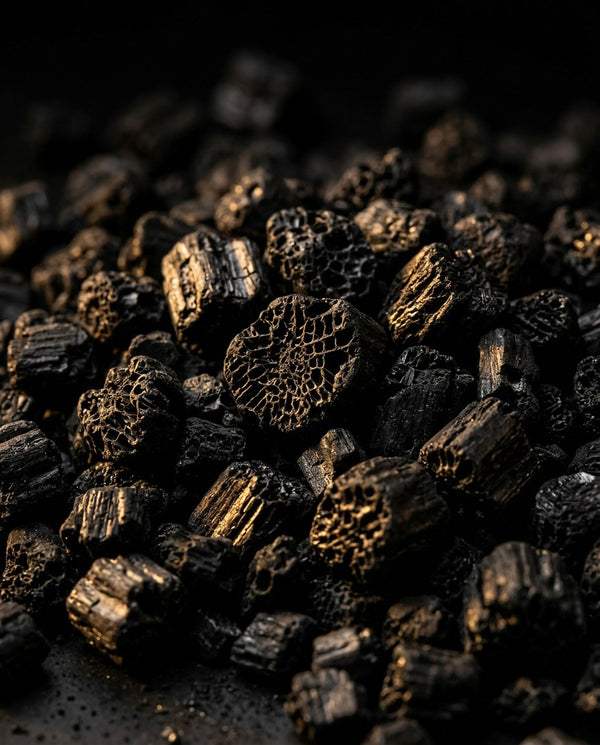Macro close-up of the activated carbon inside the NERŌ cartridge
