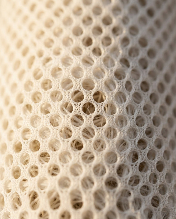 Macro close-up of the mesh and cotton layer inside the NERŌ cartridge